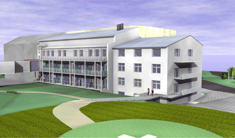 3D Visualisierung und dreidimensionale Bilder für Krankenhausplanung, Projektsteuerung, Gebäudemanagement, Dokumentationsstelle, Krankenhausbau, Optimierung Planungsvorgang erstellt mit Allplan 2008 und Cinema 4D